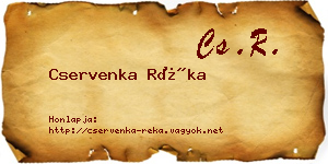 Cservenka Réka névjegykártya