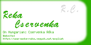 reka cservenka business card