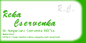 reka cservenka business card